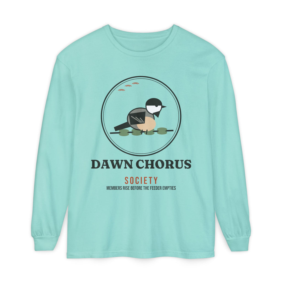 Dawn Chorus Society Long Sleeve T-Shirt - Comfort Colors Birding Tee