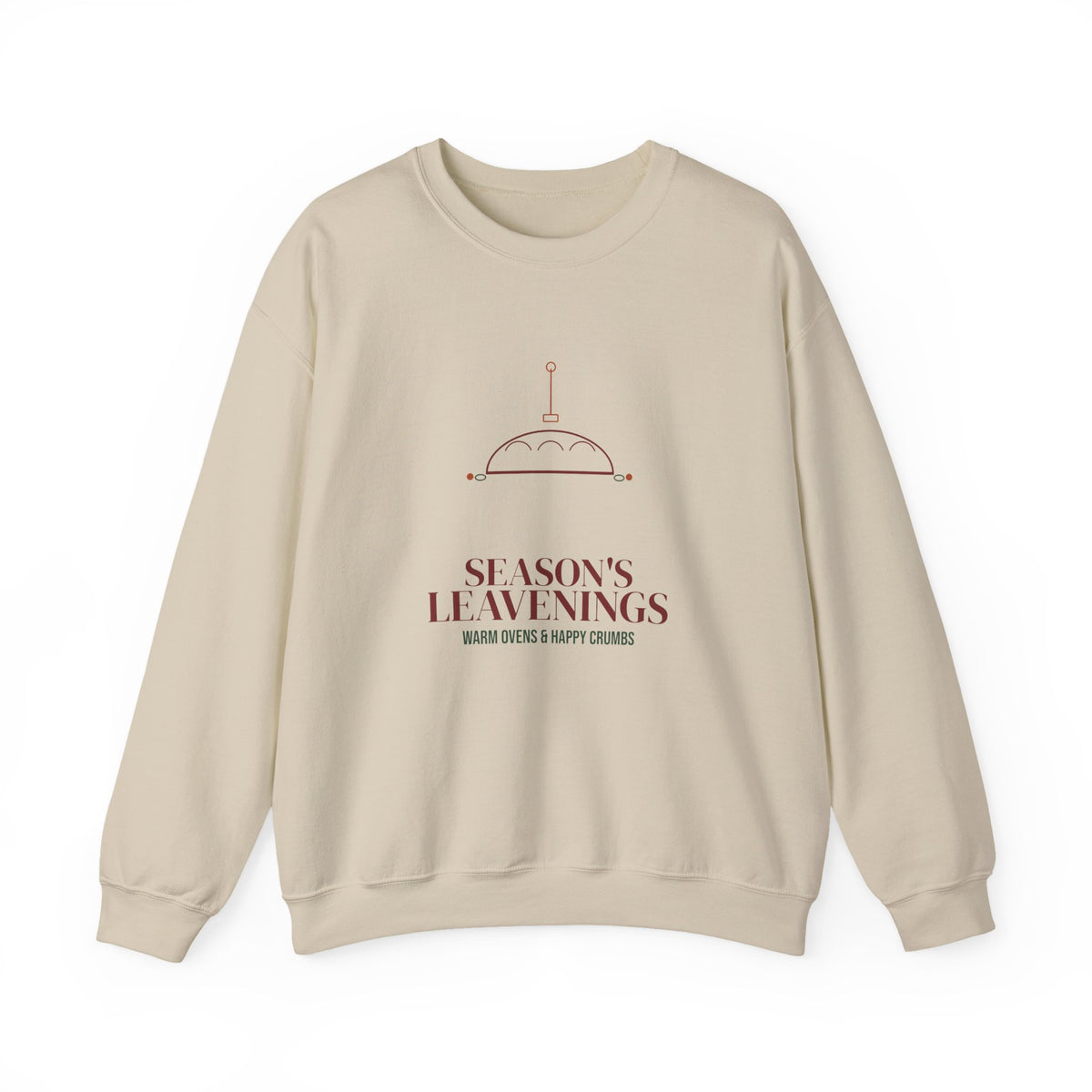 Season's Leavenings sourdough Christmas sweatshirt, product mockup 4