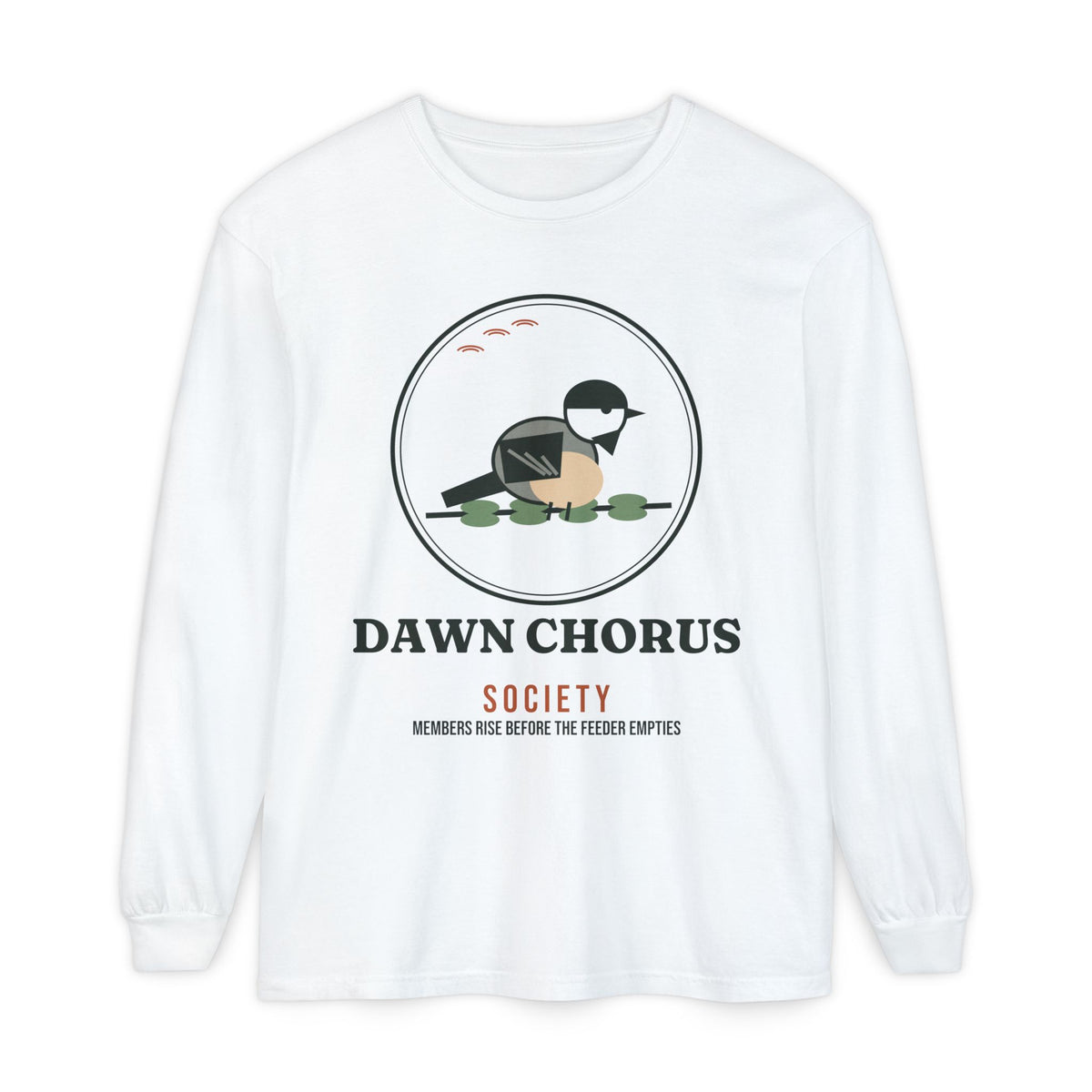 Dawn Chorus Society Long Sleeve T-Shirt - Comfort Colors Birding Tee