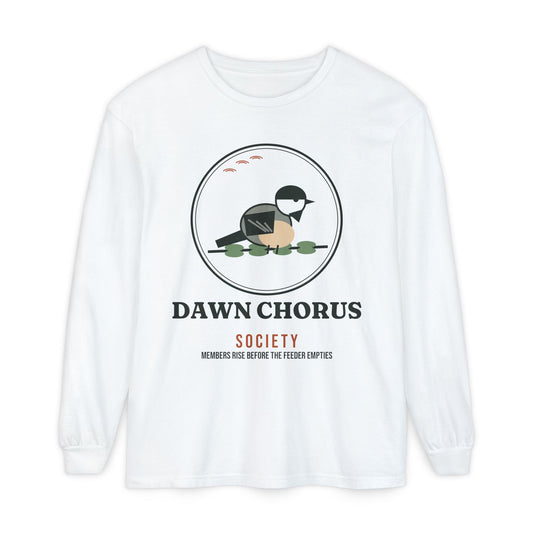 Dawn Chorus Society Long Sleeve T-Shirt - Comfort Colors Birding Tee