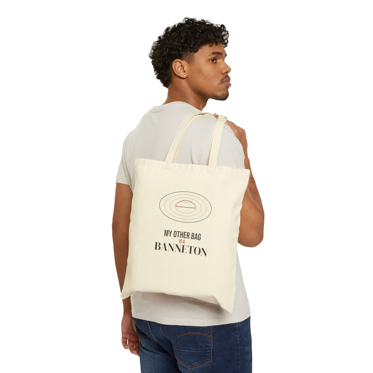 My Other Bag Is a Banneton sourdough tote bag, product mockup 4