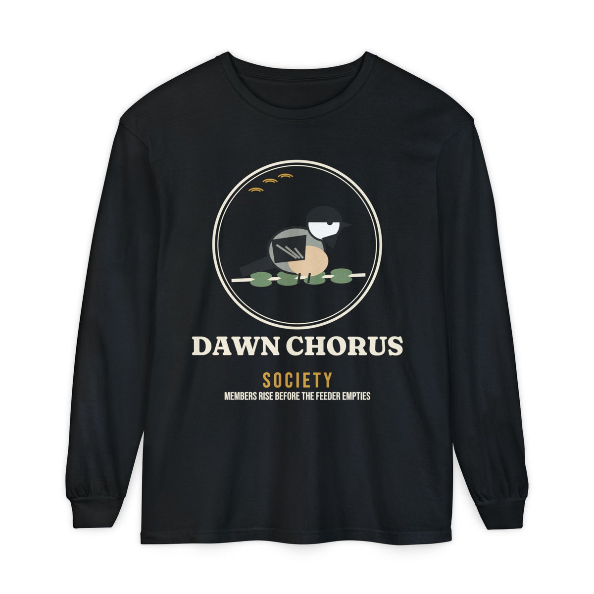 Dawn Chorus Society Long Sleeve T-Shirt - Comfort Colors Birding Tee