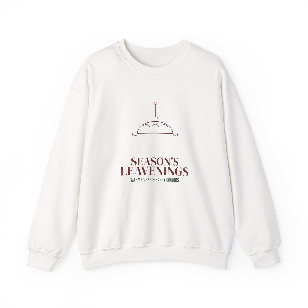Season's Leavenings sourdough Christmas sweatshirt, product mockup 1