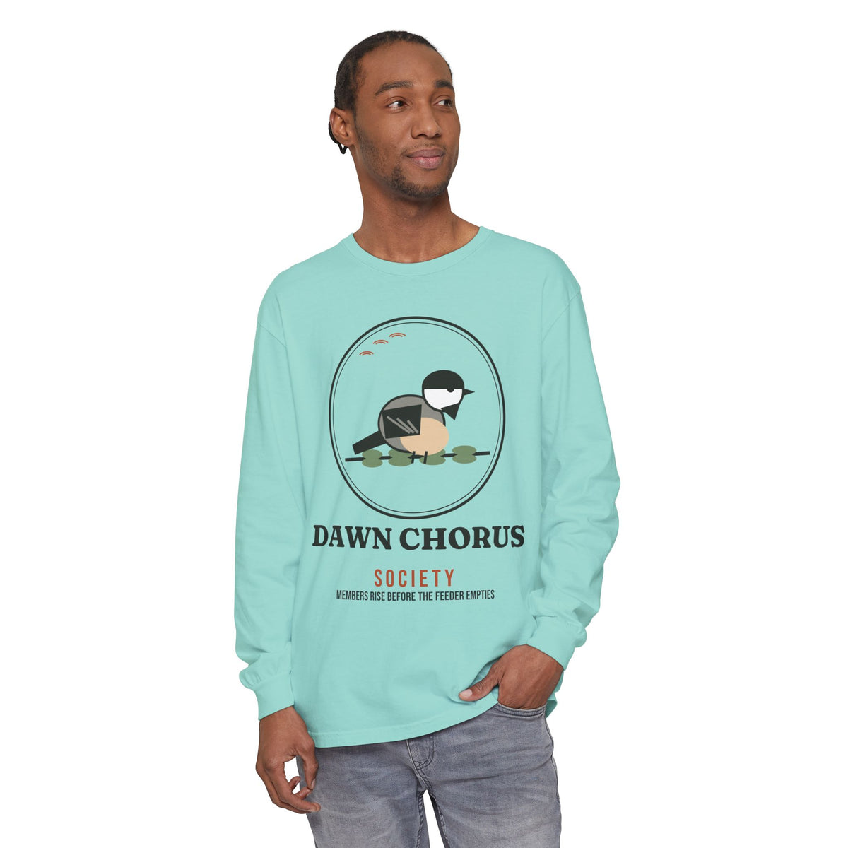 Dawn Chorus Society Long Sleeve T-Shirt - Comfort Colors Birding Tee