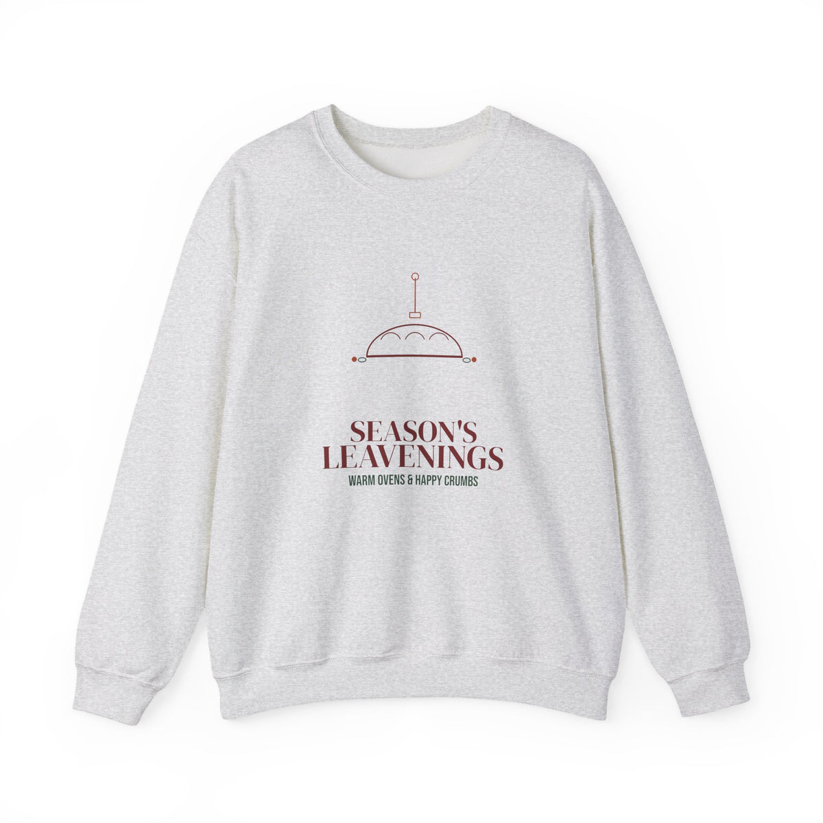 Season's Leavenings sourdough Christmas sweatshirt, product mockup 2